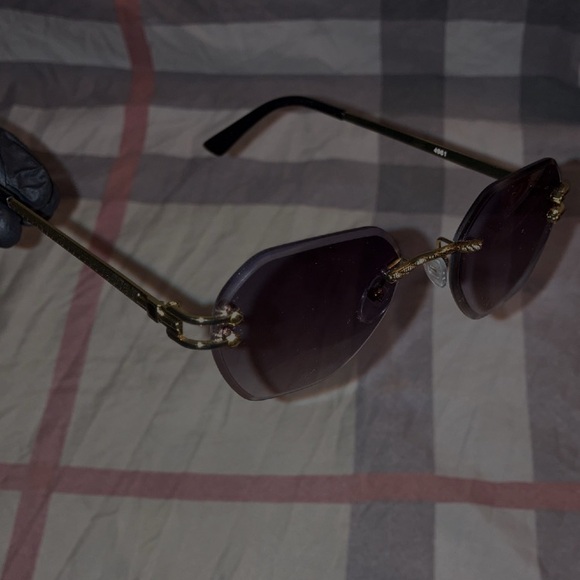SALE‼️ Gold / Rimless rounded hexagon gradient designer luxury glasses NEW unisx